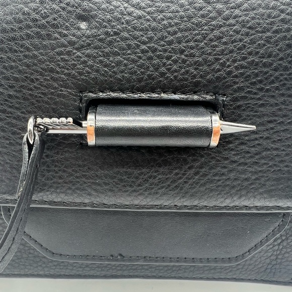 MACKAGE Keeley Black Grained Leather Crossbody Bag Top Handle - Picture 7 of 17